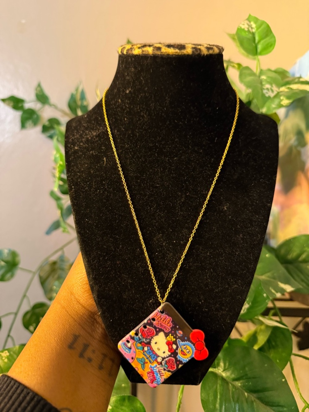 Hello Kitty Acrylic Sterling sliver necklace